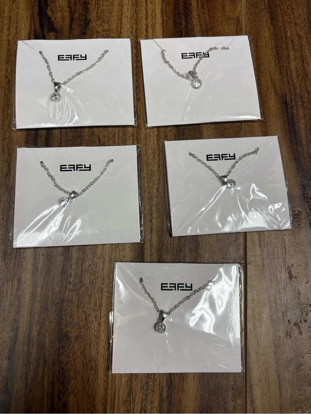 Effy silver tone simulated diamond necklaces, lot of 5, new in packaging